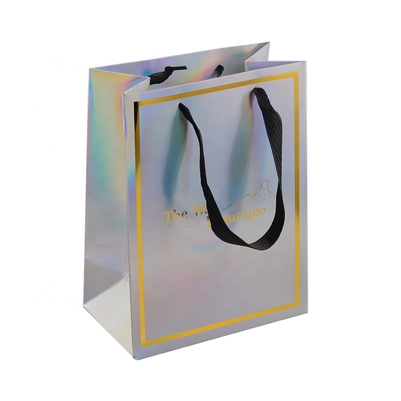 Customized luxury black paper bag with your own logo clothing packaging shopping bag gift paper bag