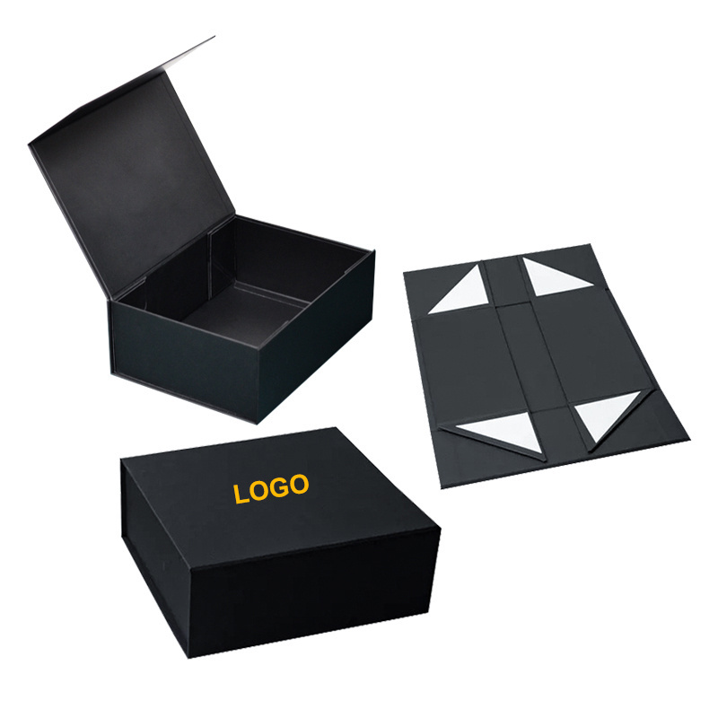 Custom Logo Printed Paper Rigid Cardboard Clothing Shoe Packaging Ribbon Magnetic Closure Folding Foldable Gift Boxes