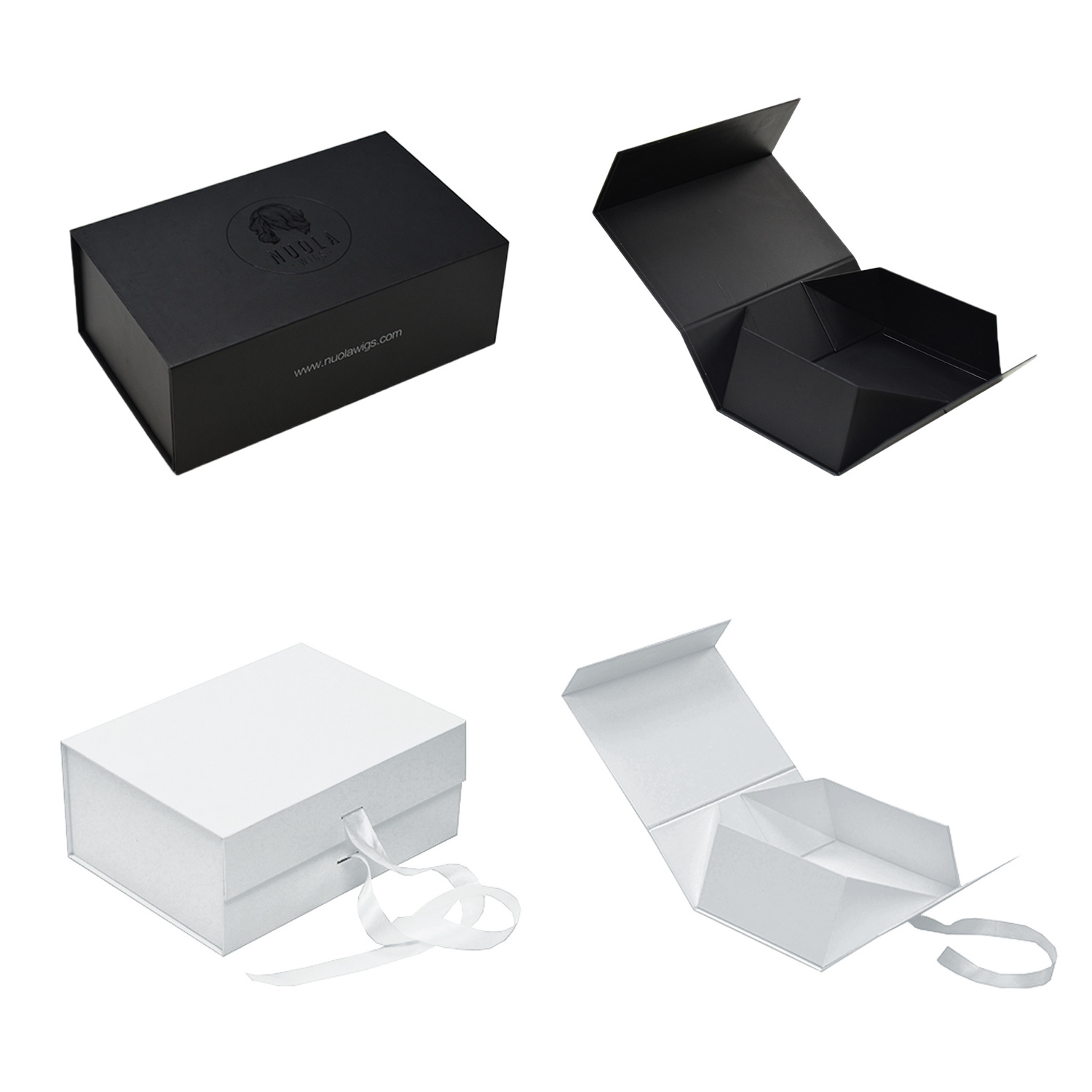 Custom Logo Printed Paper Rigid Cardboard Clothing Shoe Packaging Ribbon Magnetic Closure Folding Foldable Gift Boxes