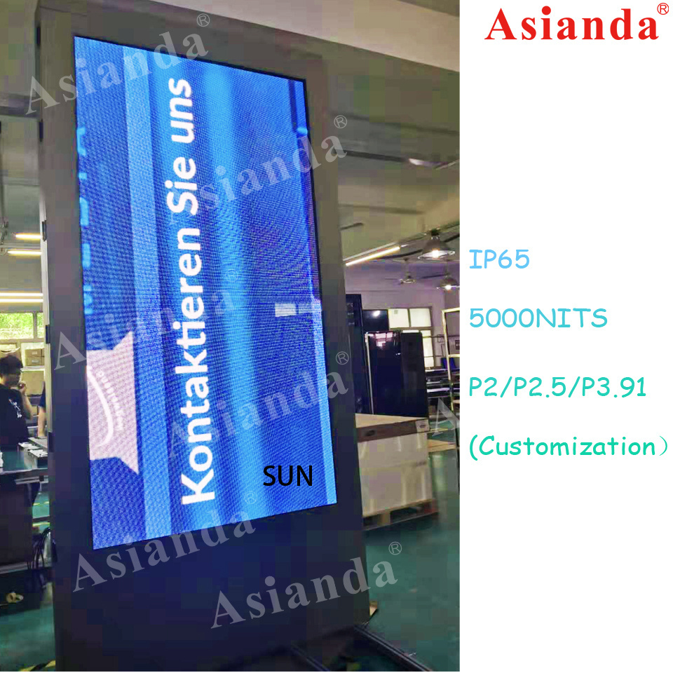 Factory Customized Floor Standing Outdoor LED P3.91 Advertising Display Screens Kiosk LED Display Digital Signage Screen=