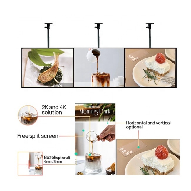 4mm 8mm Ultra-Narrow Lcd Advertising Module Display Cost Price Drive Thru Digital Menu Boards For Restaurants