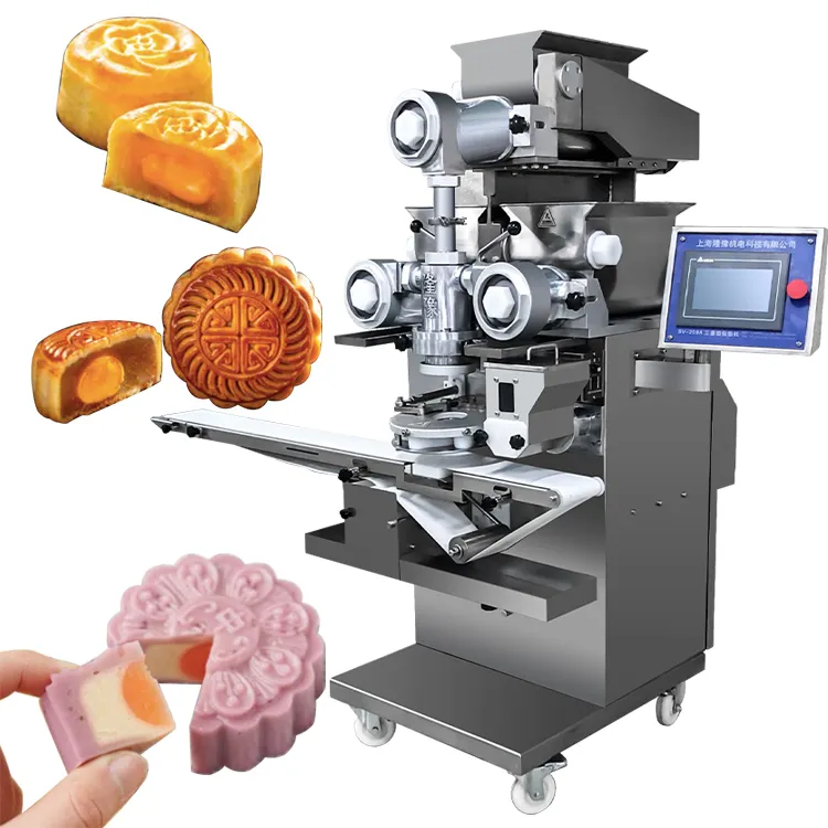 Automatic Encrusting Stuffed Donut Ice Cream Mochi Ball Making Machine