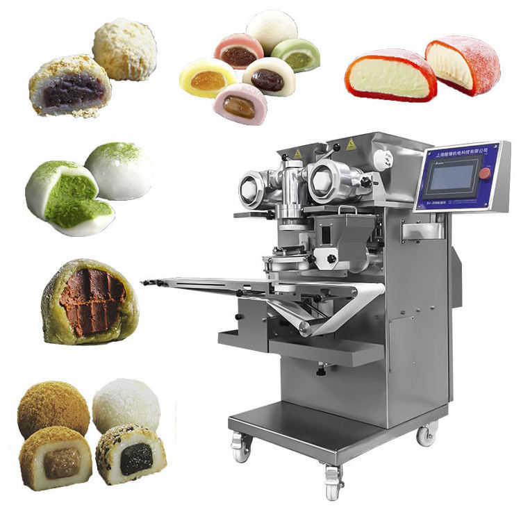 Automatic Encrusting Stuffed Donut Ice Cream Mochi Ball Making Machine