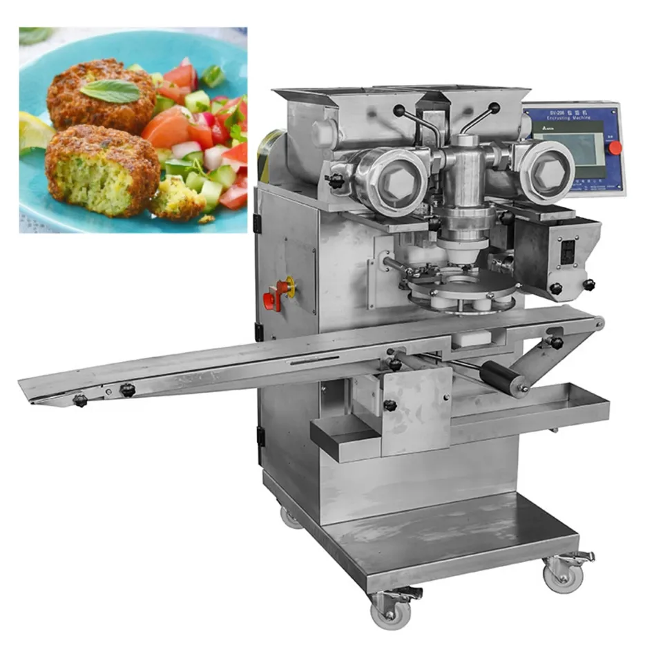 Automatic Encrusting Stuffed Donut Ice Cream Mochi Ball Making Machine