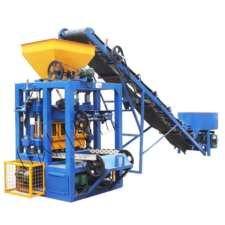 QT4-26 lowest price brazil small hat gypsum breeze blocking cement brick machinery concrete interlocking block making machine