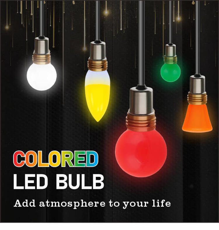 Multi Color Light Bulb Raw Material Red Pink Blue Green Purple Orange Yellow White Color Led Bulb Color Changing Light Bulbs