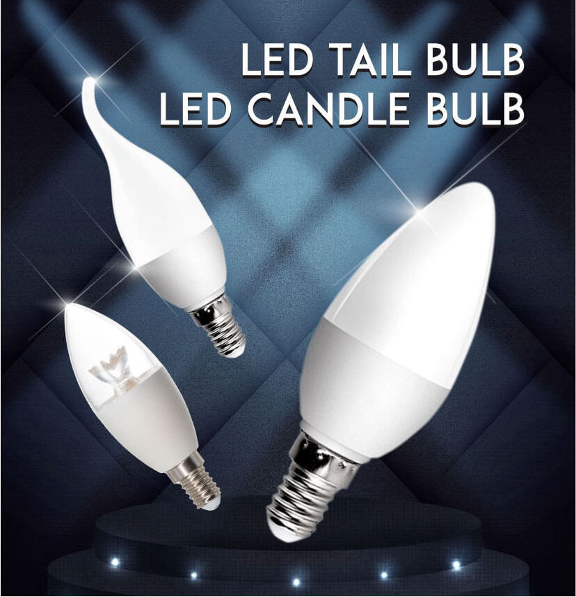 China Made C37 C35 C38 Candle Bulb Aluminum Plastic Small Chandelier Candle Light Bulb 85-265v Candelabra Candle Bulb