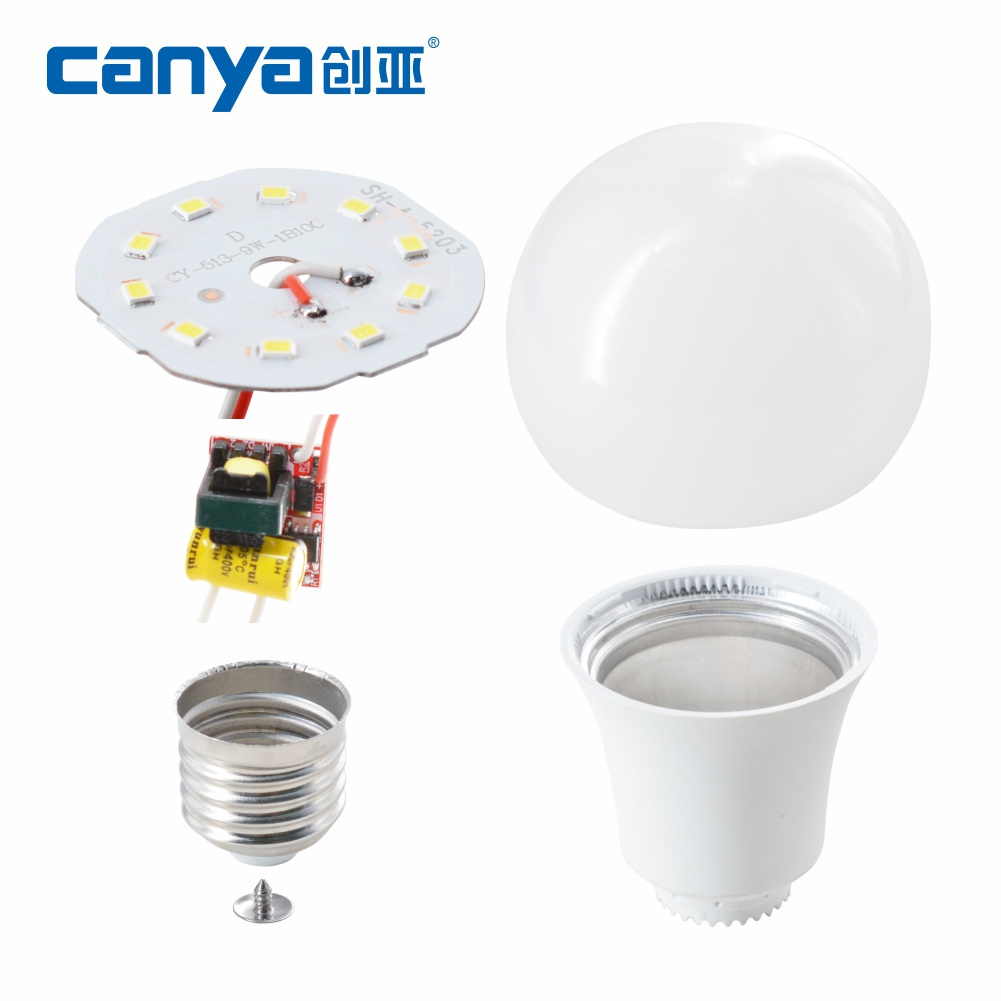 3w 5w 6w 7w 8w 9w 10w 11w 12w 15w 18w 20w 25w b22 e26 e27 unassembled led bulb raw material skd  led bulb