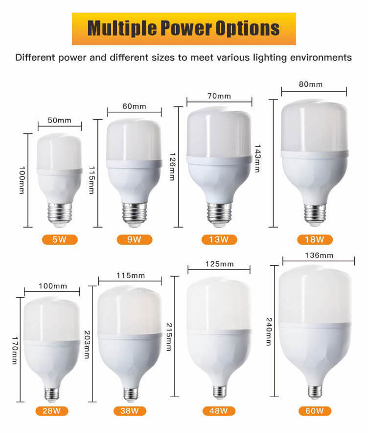 Led Bulb E27 T Shape Globe Led Energy Saving Dob Lamp Light Bulb 5w 10 W 20 40 50 60 80 30 Watt Led Bulb