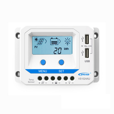 VS1024AU solar panel voltage regulator 12V/24V auto switch ,pwm solar charge controller 10a