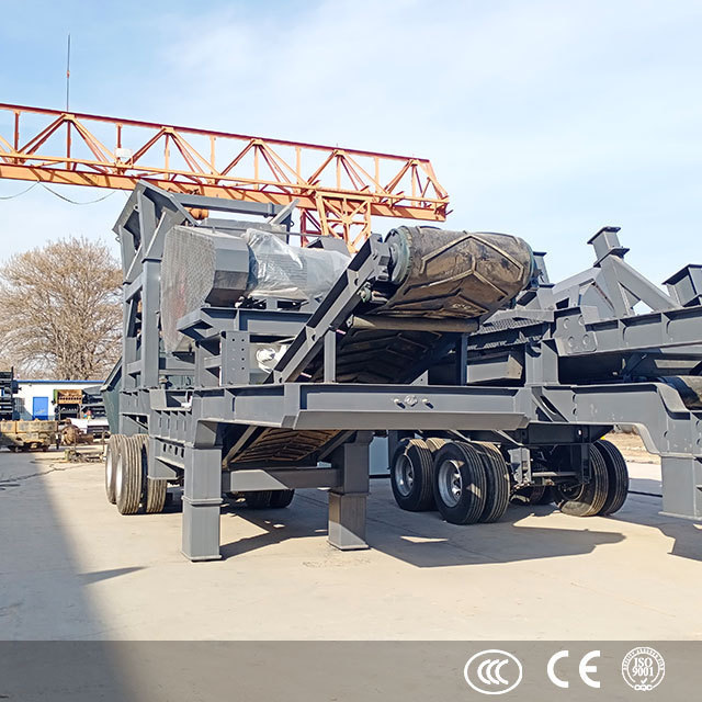 Semi automatic mobile quarry stone rock crushing breaking machine wheeled mobile jaw crusher plant price