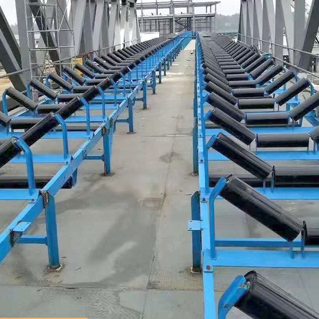 CIF Manila Price Heavy Duty Anti Magnetic Troughed Rubber Disc Gravity Conveyor Impact Roller