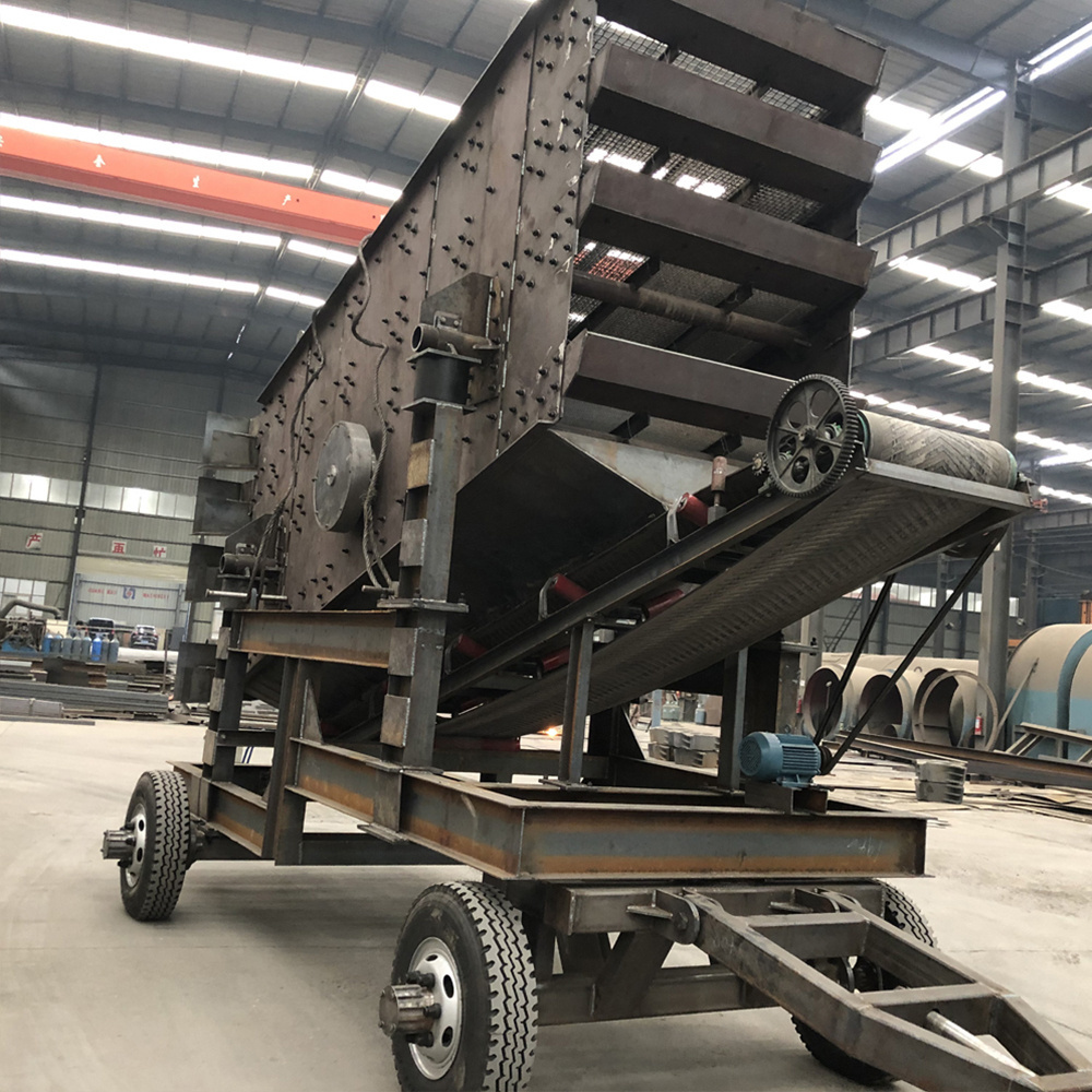 New design three decks wheel type tracked mobile screening plant vibrating screen for sale Chile