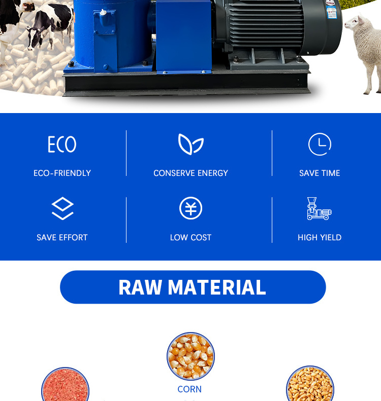 Maxmum yield food processing machinery 1000kg/h cow sheep bait pellet mill  animal feed making