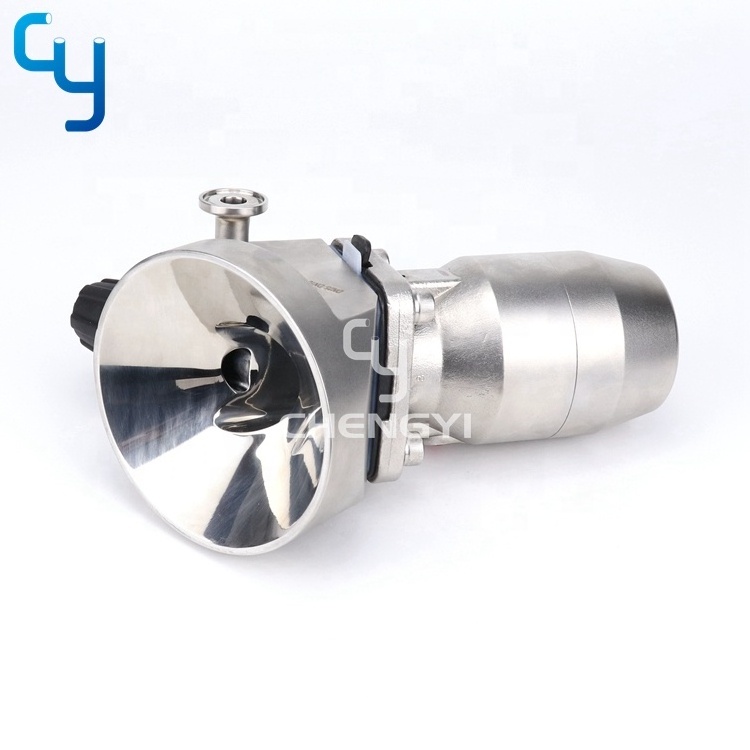 Sanitary stainless steel forged pneumatic tank bottom diaphragm valve with manual sampling valve