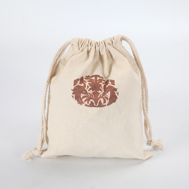 eco friendly cotton canvas string dust bag with custom design