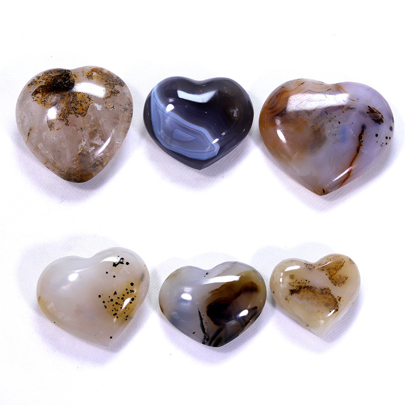 crystals wholesale bulk natural ocean agate hearts gemstone crystal stone crafts souvenir