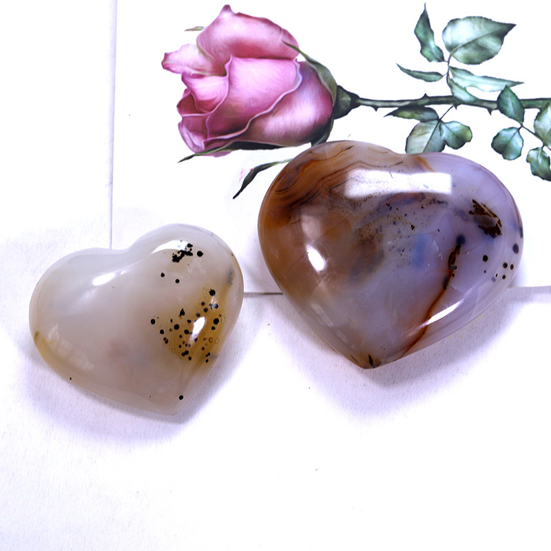 crystals wholesale bulk natural ocean agate hearts gemstone crystal stone crafts souvenir