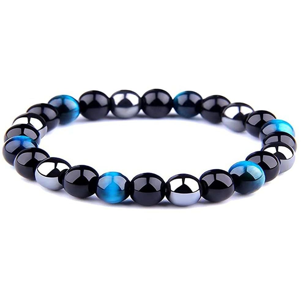 wholesale 10mm tiger eye stone lovers bracelet black gallstone magnet handmade bracelet hand string