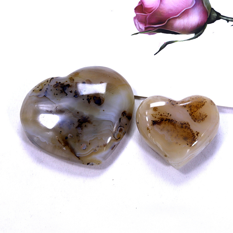 crystals wholesale bulk natural ocean agate hearts gemstone crystal stone crafts souvenir