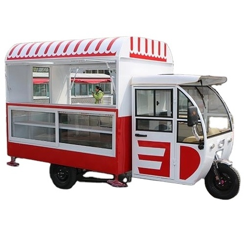 Fully Equipped Ice Cream Coffee Food Truck Dining Car for Sale in Canada Small Mobile Tricycle Pizza Food Trucks Trailer Cart