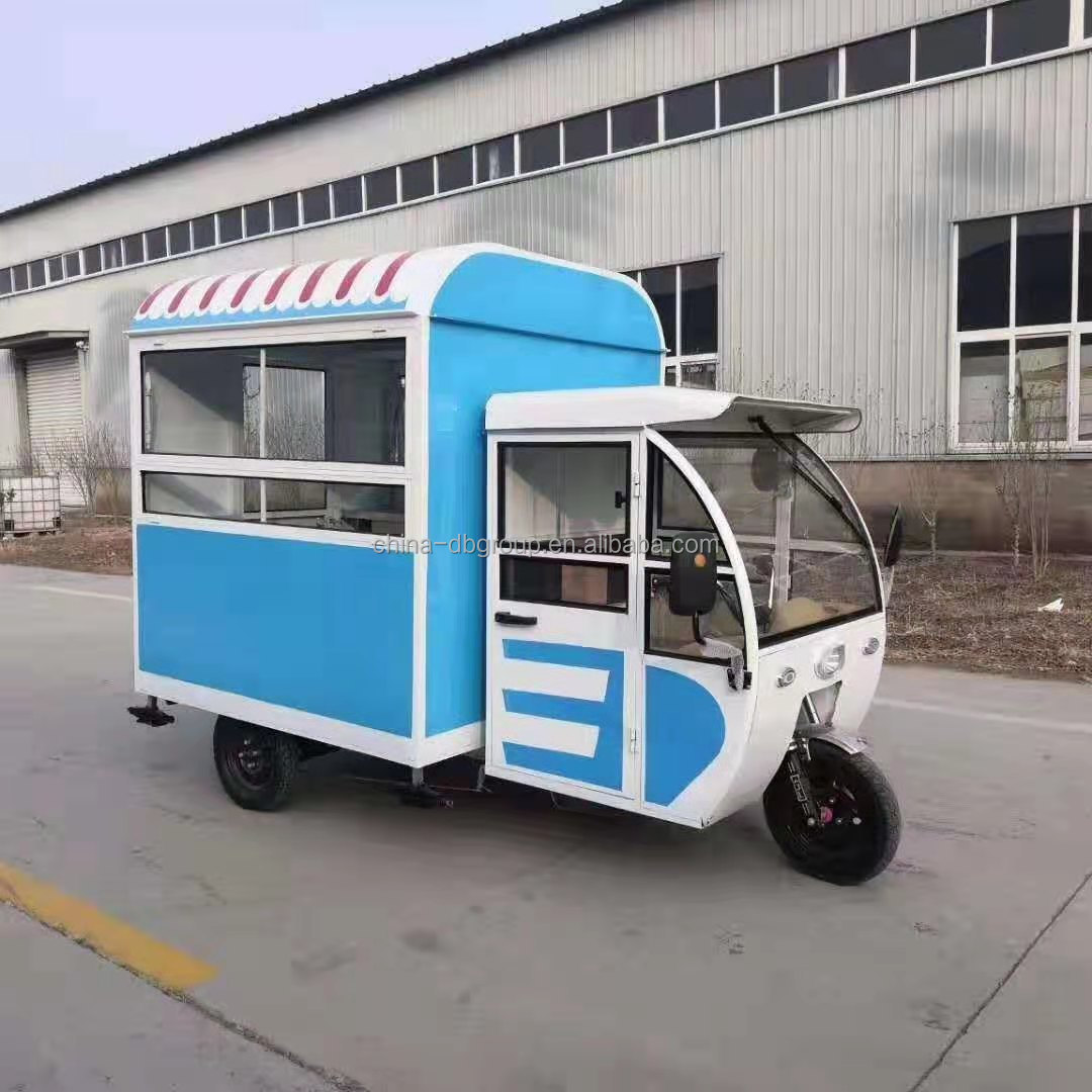 Tricycle Mobile Food Truck Multifunctional Pizza/Ice-cream/Hot Dog Food Trailer Snack Machines Dining Car