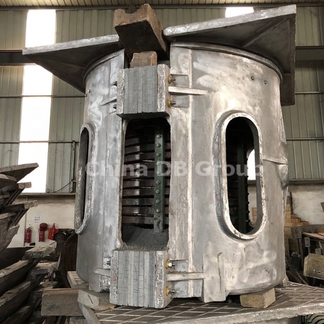 medium electric induction steel aluminium melting furnace