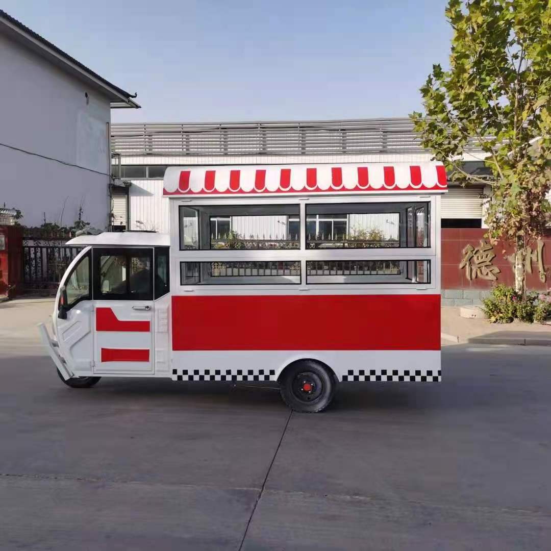 Tricycle Mobile Food Truck Multifunctional Pizza/Ice-cream/Hot Dog Food Trailer Snack Machines Dining Car