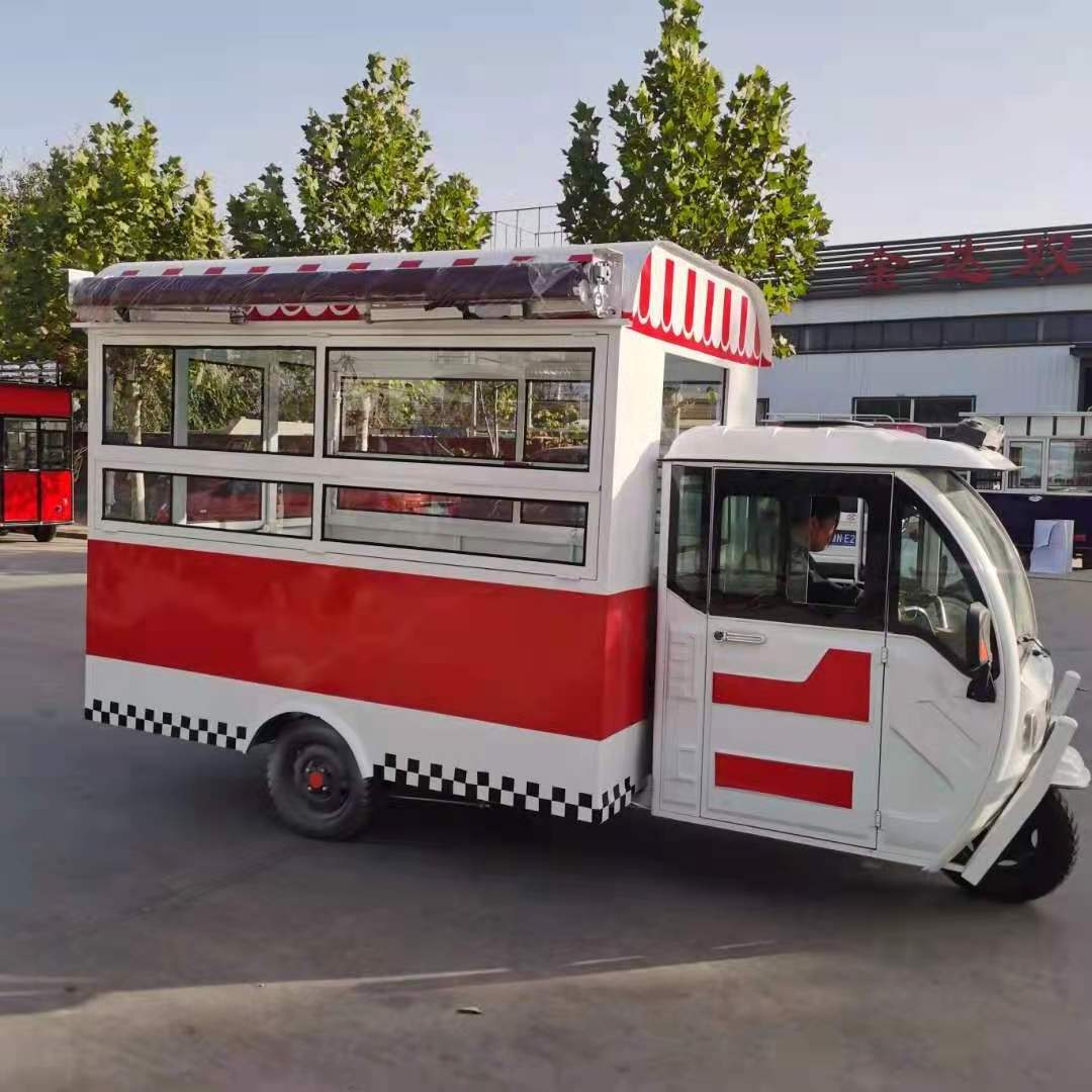 Tricycle Mobile Food Truck Multifunctional Pizza/Ice-cream/Hot Dog Food Trailer Snack Machines Dining Car