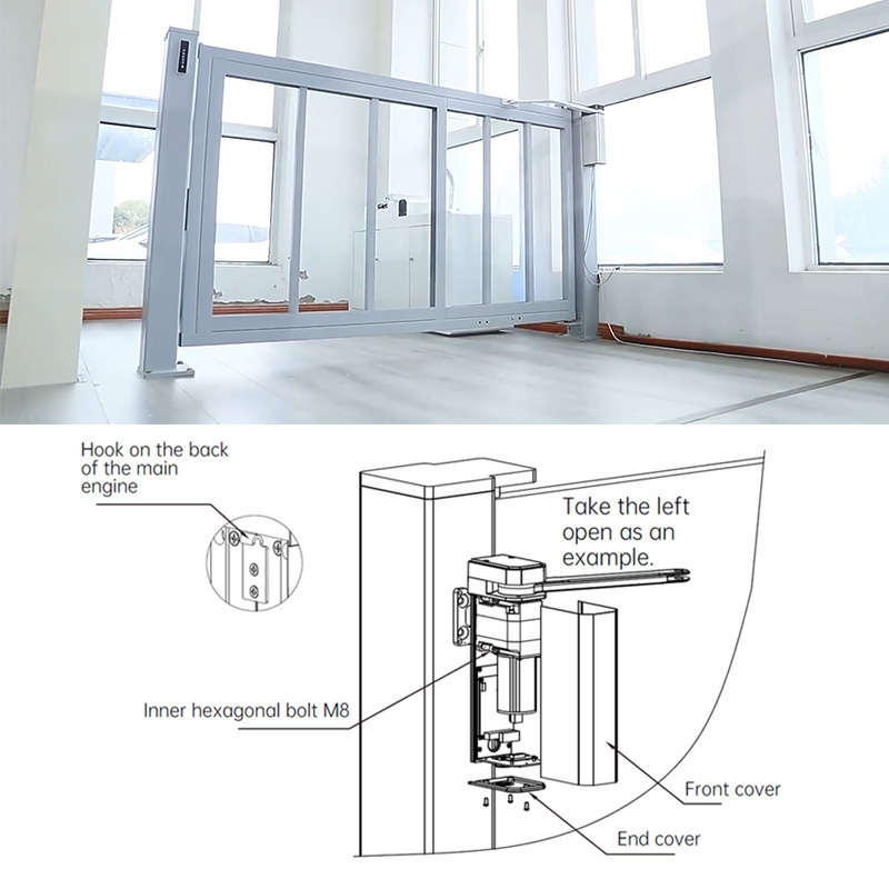 Motor Electric Door Opener Control Automatic Operated Double Swing Door Opener Auto Door Operators