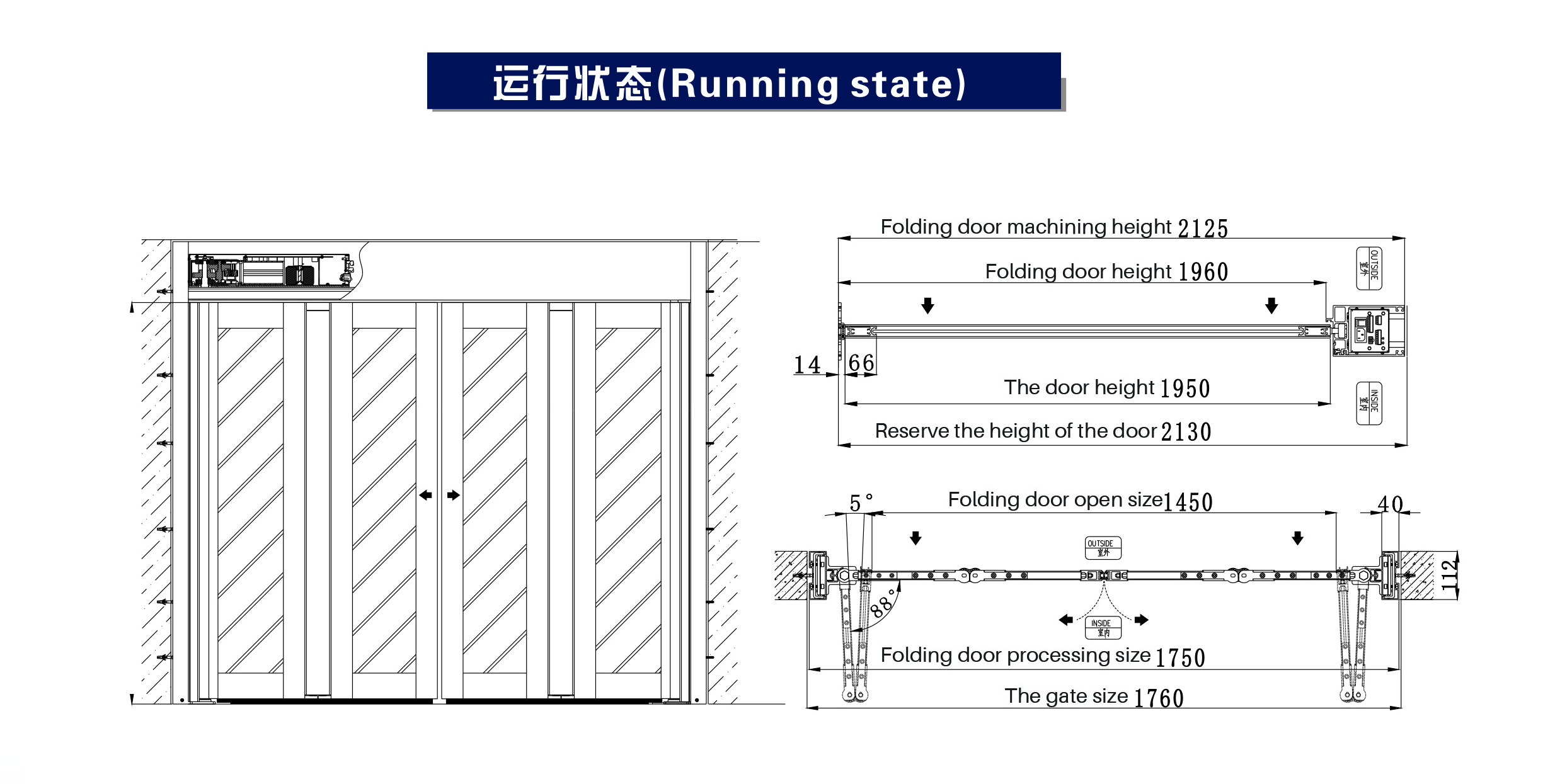 DEPER High Quality Auto Folding Glass Door System For office Corridor