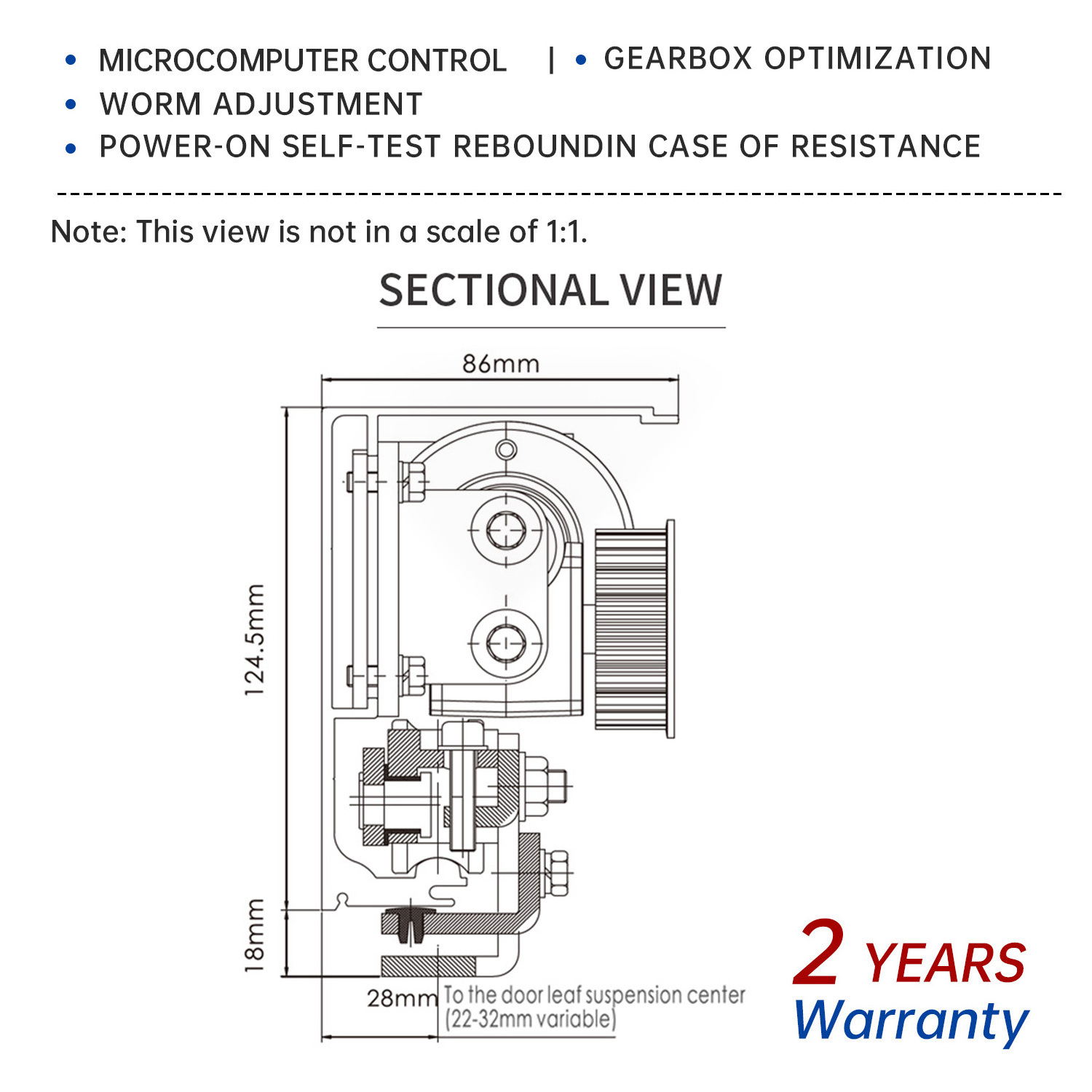 Deper 125A-1 Maximizing Opening Width Automatic Glass Sliding Door Operator With Sensor For Supermarket