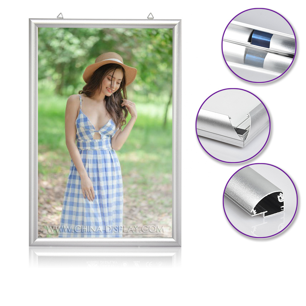 Snap Frame Aluminum Extrusion Profile Aluminium Frame Advertising Flex Profile Wall Mounted Advertising Slim Light Box