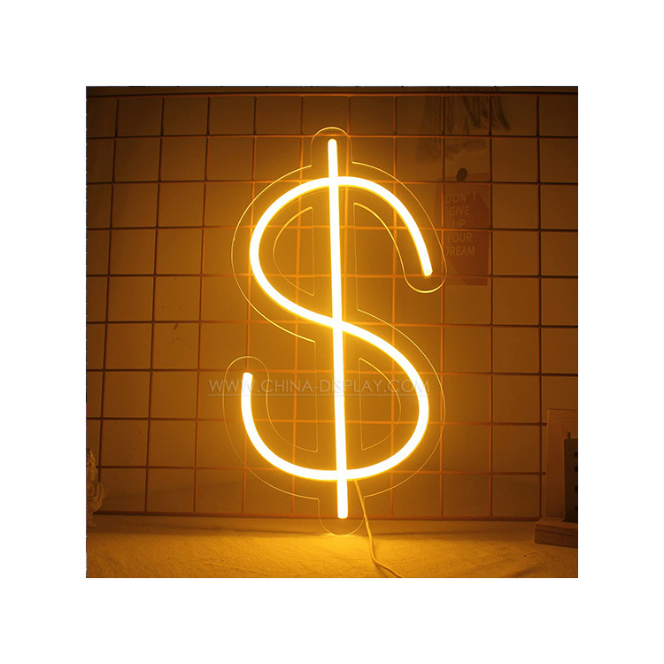 Shop decoration money neon sign wall decor hello beautiful acrylic led sign custom led signs for business