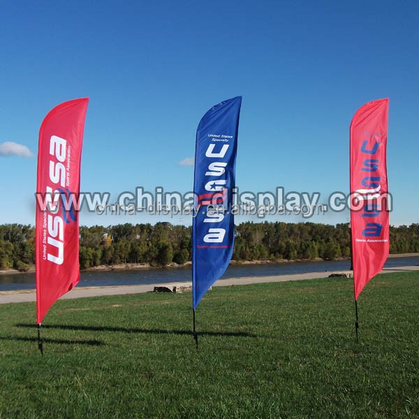 Advertising double side printing football field flag banner stand with base