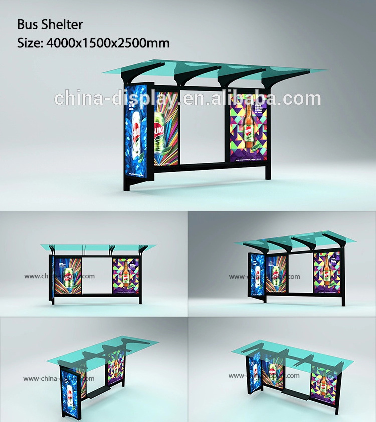 high quality used solar city  bus stop shelter