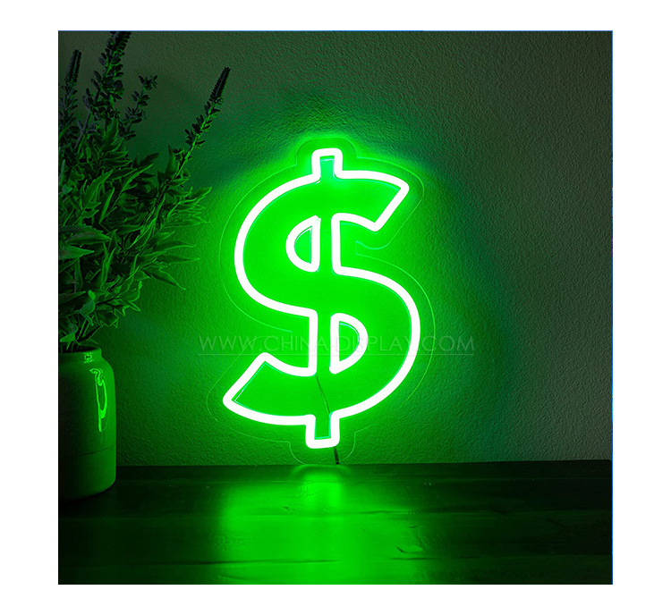 Shop decoration money neon sign wall decor hello beautiful acrylic led sign custom led signs for business