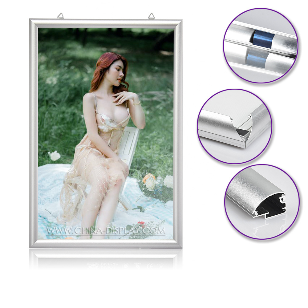 Snap Frame Aluminum Extrusion Profile Aluminium Frame Advertising Flex Profile Wall Mounted Advertising Slim Light Box