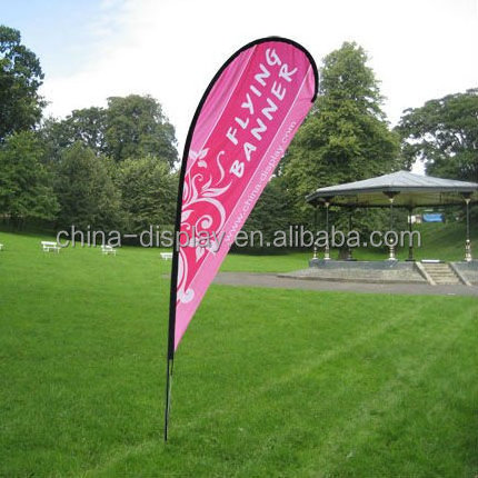 Advertising double side printing football field flag banner stand with base