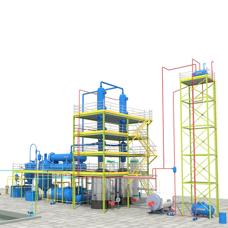 Used motor oil recycling to diesel machine or waste oil distillation plant