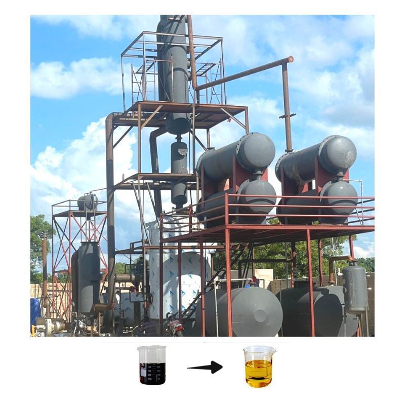 DOING 1-14TPD  motor engine Oil Refinery To Make Clean Diesel From Used Oil with low cost Waste oil to diesel distillation plant