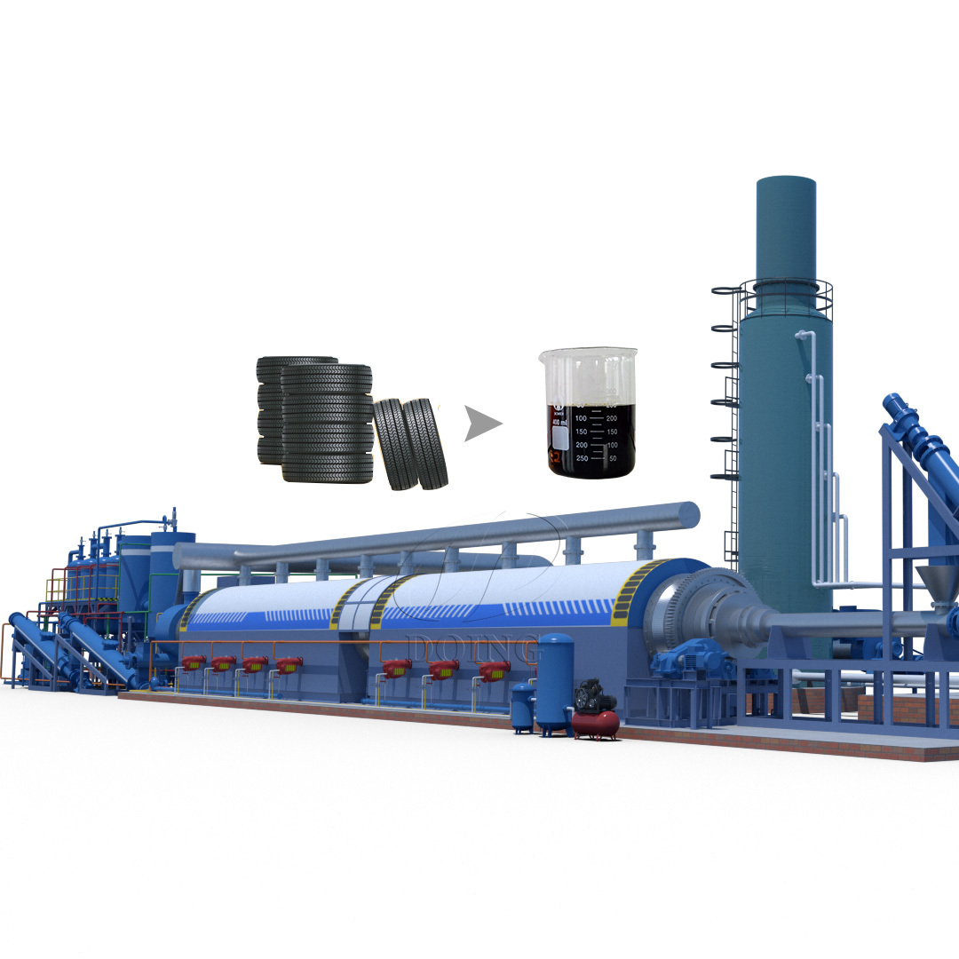 Full automatic large capacity tire recycling machine to make fuel oil waste tyres pyrolysis plant