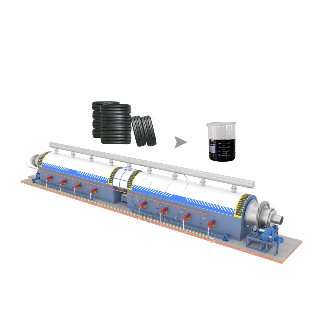 Cost Effective  and high Practicality 30-50tpd Waste tire to oil Continuous Pyrolysis machine Running for 60 Days