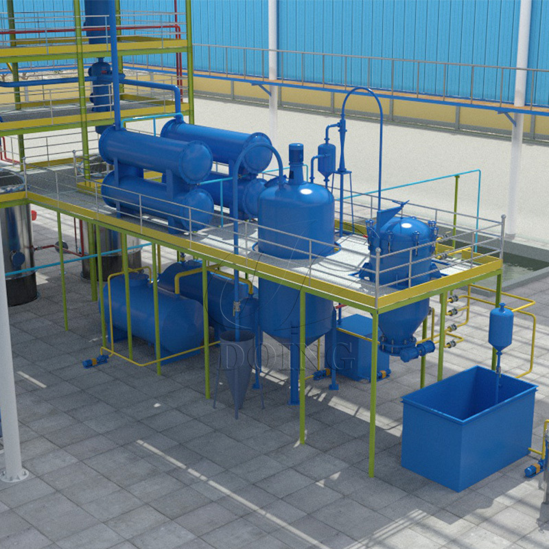 Used motor oil recycling to diesel machine or waste oil distillation plant