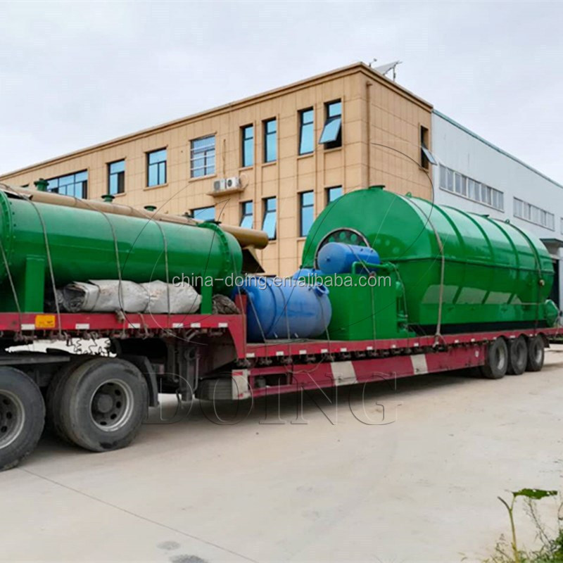 Henan DOING Latest generation waste tyre plastic pyrolysis to oil plant