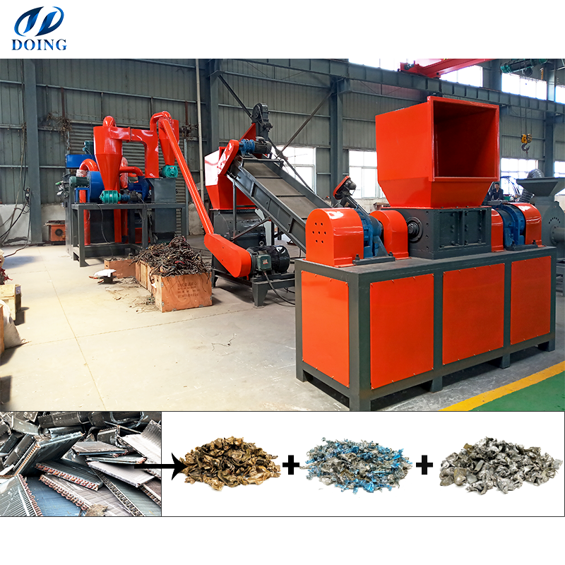 DOING Automation Radiator Recycling Machine For Copper And Aluminum Sorting Air Conditioner Radiator Recycling Production Line