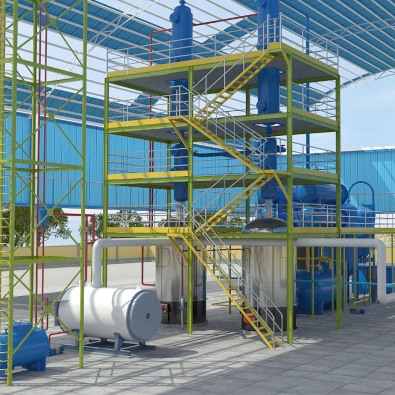 Used motor oil recycling to diesel machine or waste oil distillation plant