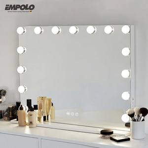 Fast Delivery Factory Sell Decoration Touch Screen Bulbs Intelligent LED Mirror Hollywood Style Lights Vanity Mirror