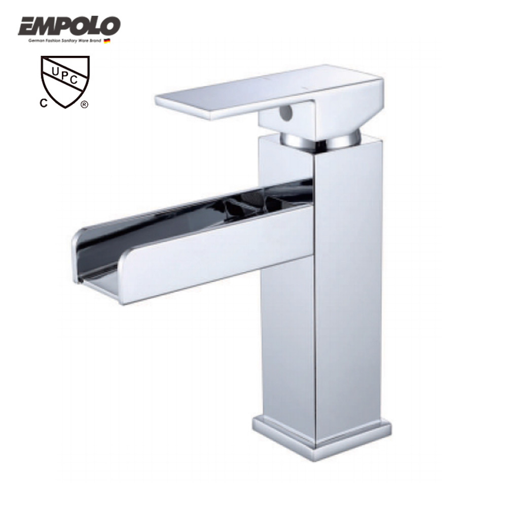 High Quality Bathroom Single Handle Chrome Brass Tap Water Fall Wash Basin Faucet