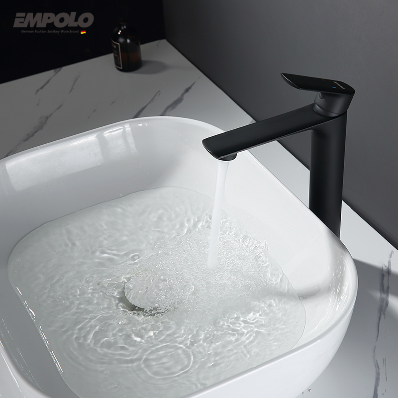 Kaiping faucet black basin faucet waterfall bathroom tall basin faucet